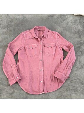 Gap Pink Lilas Western Button Up Long Sleeve Shirt Womens MEDIUM